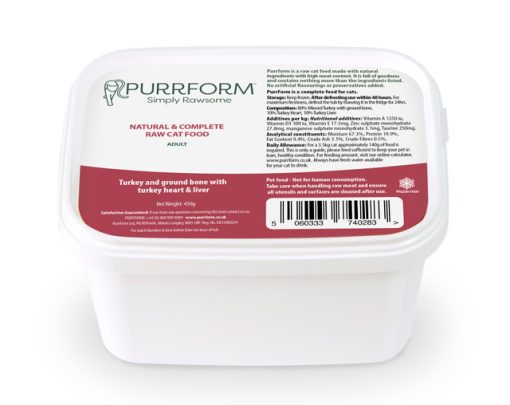 Purrform Turkey & Ground Bone with Turkey Heart & Liver